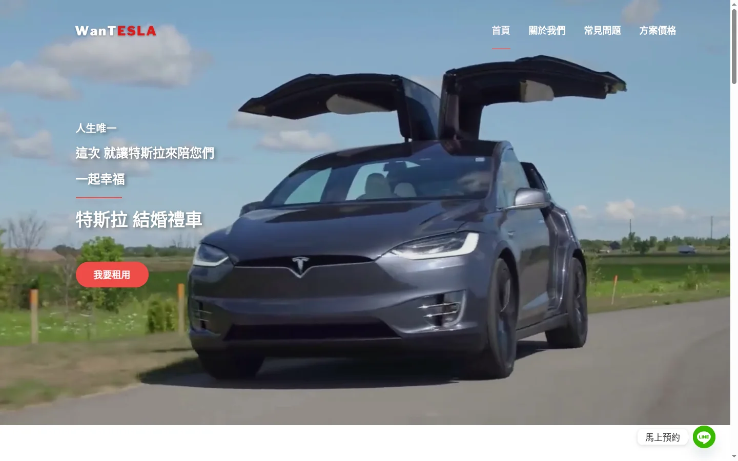 Wantesla 網站截圖